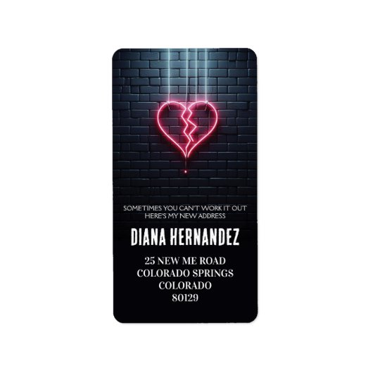 Broken Heart echtscheiding partij Etiket (Voorkant)