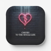 Broken Heart echtscheiding partij Papieren Bordje (Voorkant)