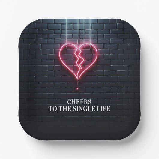 Broken Heart echtscheiding partij Papieren Bordje (Voorkant)