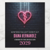 Broken Heart echtscheiding partij Wijn Etiket (Enkel label)