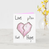 Broken Heart Note Card Kaart (Gele Bloem)