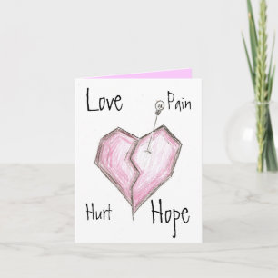 Broken Heart Note Card Kaart