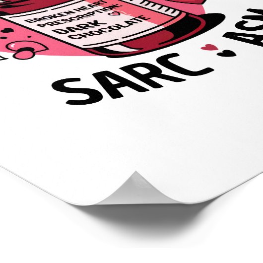 Broken Heart RX Dark Chocolate Bewerkbare Valentij Poster (Hoek)