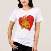 Broken Heart Sad Kawaii Valentijn Kitty Cat Tri-Blend Shirt (Voorkant)