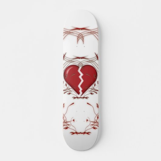 Broken Heart / Tribal Artwork (rood) Skateboard (Voorkant)