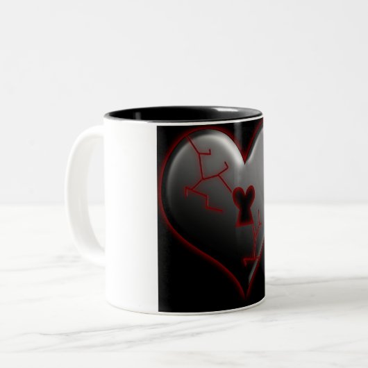 Broken Heart Tweekleurige Koffiemok (Voorkant links)