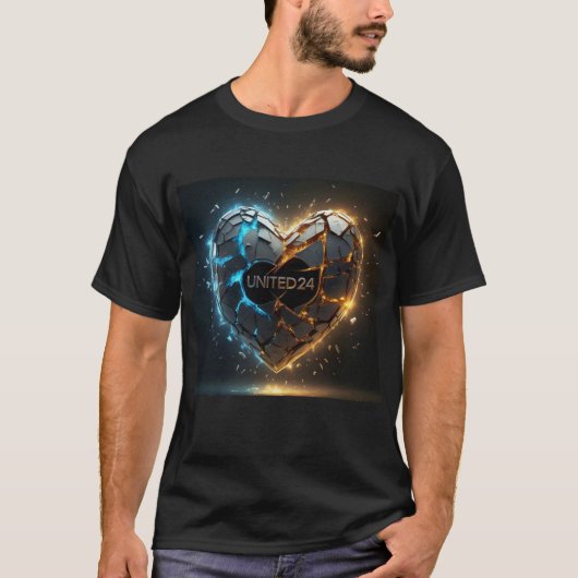 Broken Heart United24 Oekraïne Support T-shirt (Voorkant)