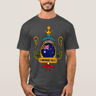 Broken Hill Town Gouden Australische vlag Souvenir T-shirt