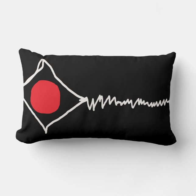 "Broken Kite" zwart accent kussen (Voorkant)