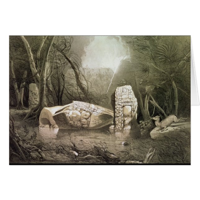 Broken Mayan idol op Copan, Guatemala (Voorkant Horizontaal)