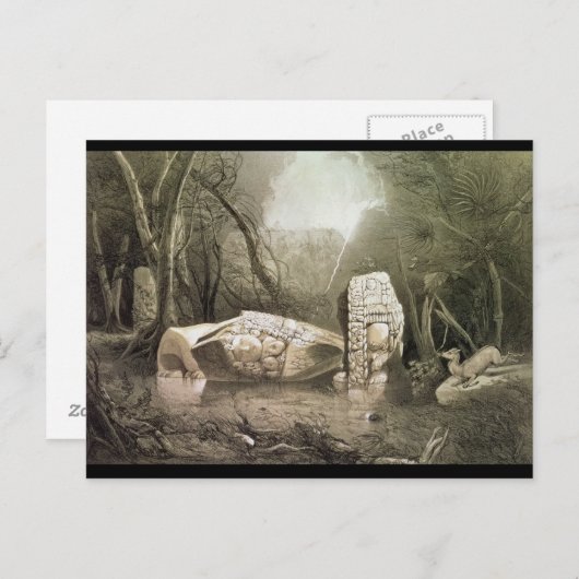 Broken Mayan idol op Copan, Guatemala Briefkaart (Voorkant / Achterkant)