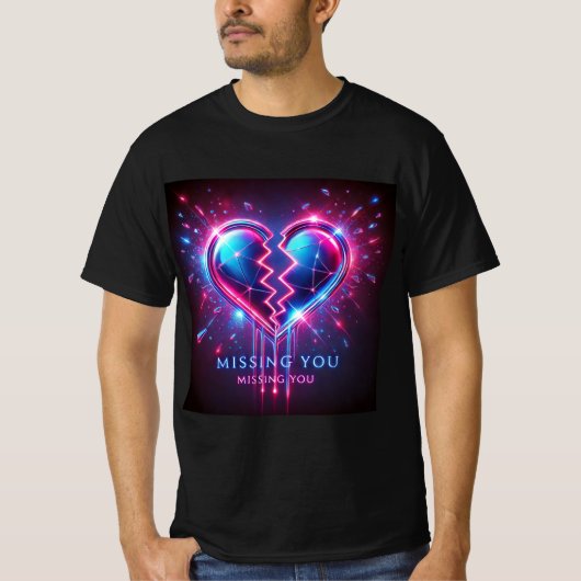 Broken Mirror Heart Mannen Tshirt (Voorkant)