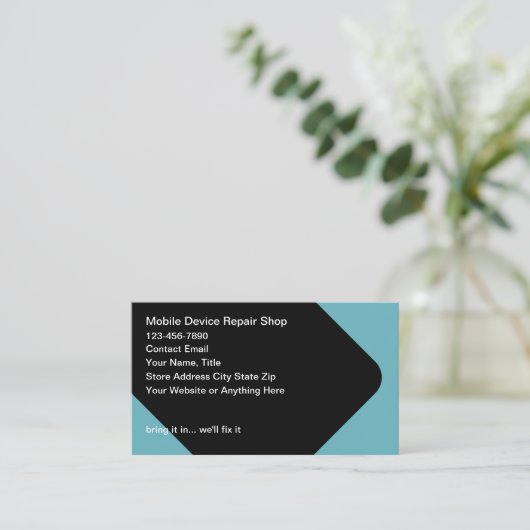 Broken Mobile Device Repair Service Visitekaartje (Staand voorkant)