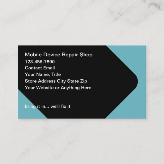 Broken Mobile Device Repair Service Visitekaartje (Voorkant)