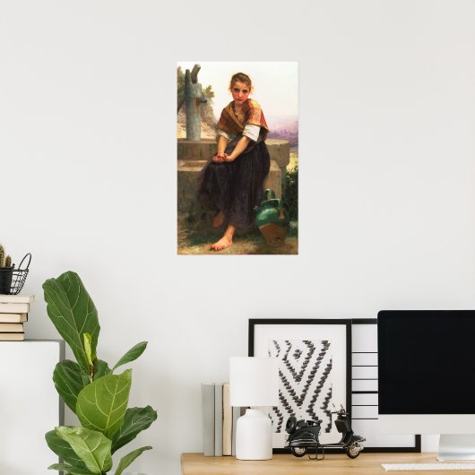 Broken Pitcher William-Adolphe Bouguereau Canvas Poster (Thuiskantoor)