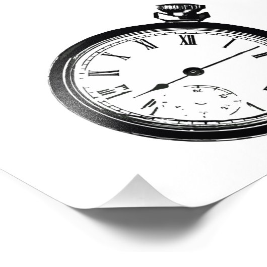 Broken Pocket Watch Foto Afdruk (Hoek)