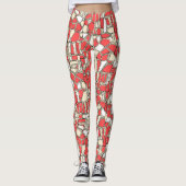 BROKEN POP koraal Leggings (Voorkant)