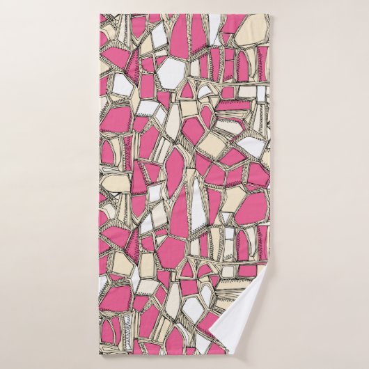 BROKEN POP roze Badhanddoek (Badhanddoek)