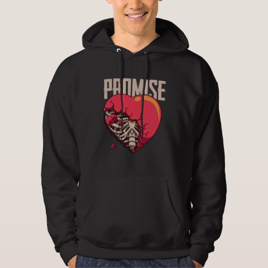 Broken Promise Broken Heart Rib Cage Sad Emo Break Hoodie (Voorkant)