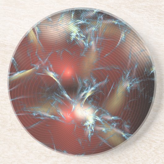 Broken Red Stoplight Abstract Zandsteen Onderzetter (Voorkant)