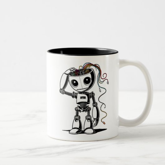 Broken Robot: het gaat goed Tweekleurige Koffiemok (Rechts)