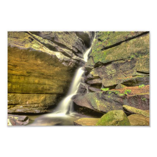 Broken Rock Herfsten, Old Man Cave, Hocking Hills Foto Afdruk (Voorkant)