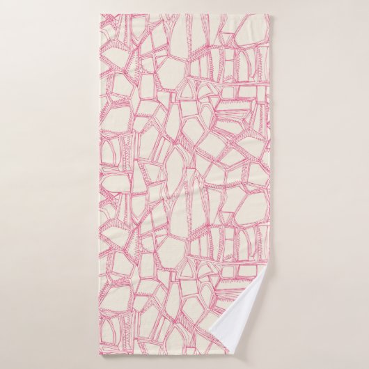 BROKEN roze wit Badhanddoek (Badhanddoek)