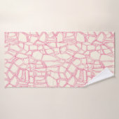 BROKEN roze wit Badhanddoek (Badhanddoek)