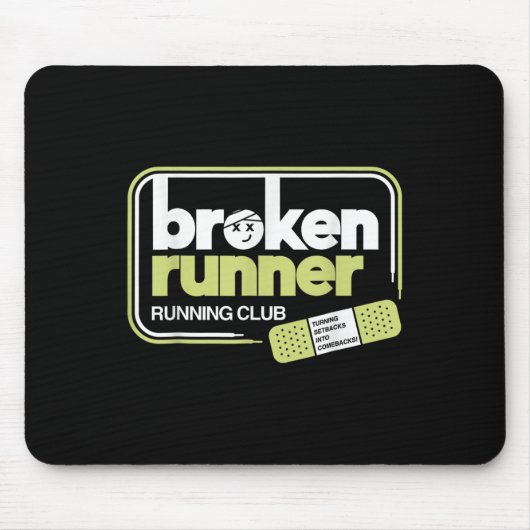Broken Runner Running Club verandert tegenslagen i Muismat (Voorkant)