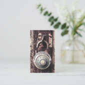 Broken Rusty American Padlock Security Business Visitekaartje (Staand voorkant)