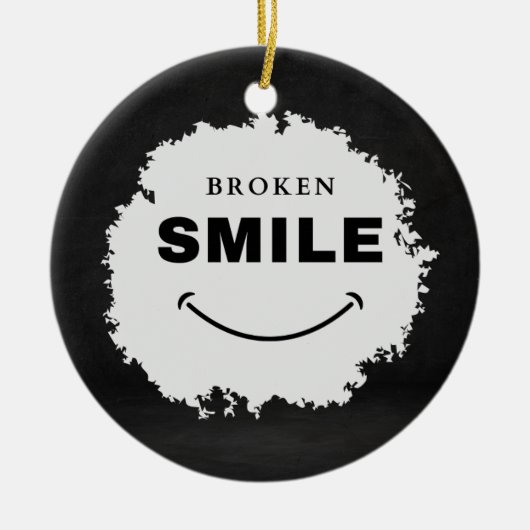 Broken Smile - Emotionele Esthetische Keramische O Keramisch Ornament (Voorkant)