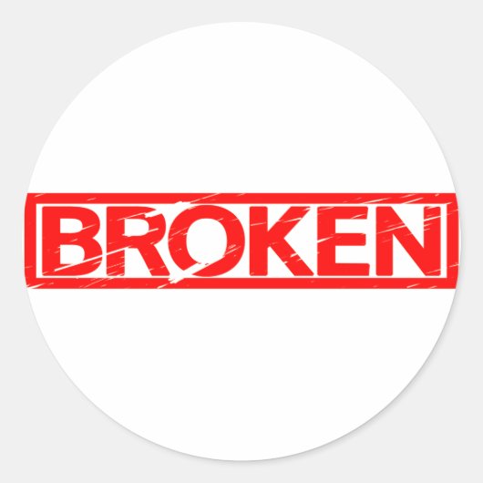 Broken Stamp Ronde Sticker (Voorkant)