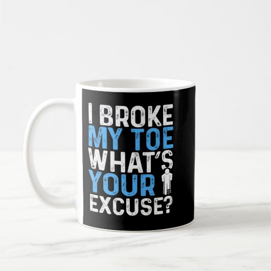 Broken Toe Humor Funny Broken Toe Survivor Warrior Koffiemok (Links)