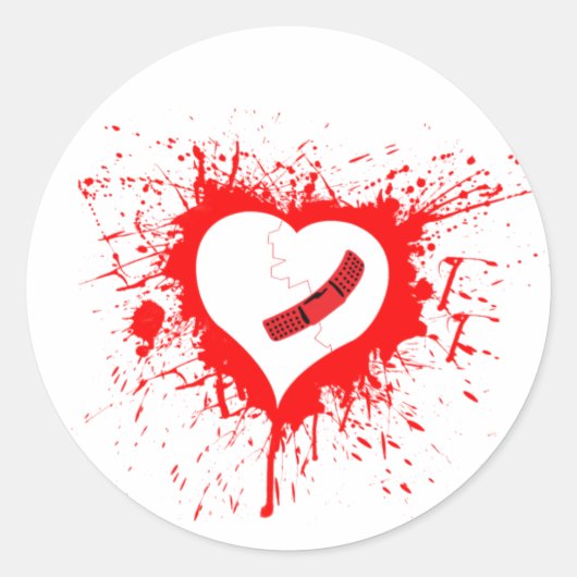 Broken Verwarmd Ronde Sticker (Voorkant)