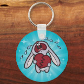 Broken verwarmde Bunny met Blue Sunburst Sleutelha Sleutelhanger (Voorkant)