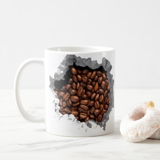 Broken Wall Coffee Bean Espresso Cafeïne Mok (Met donut)
