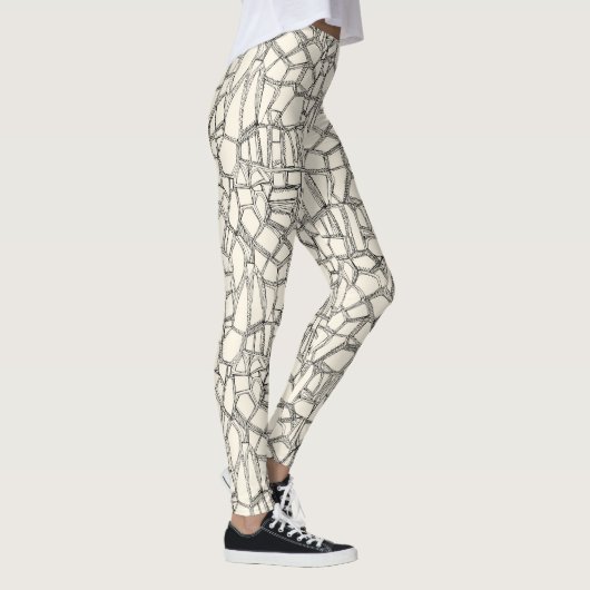 BROKEN zwart-wit Leggings (Rechts)