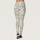 BROKEN zwart-wit Leggings (Achterkant)