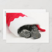 Brokken steenkool die uit een kerst komen feestdagenkaart (Voorkant / Achterkant)