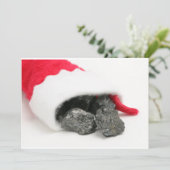 Brokken steenkool die uit een kerst komen feestdagenkaart (Staand voorkant)