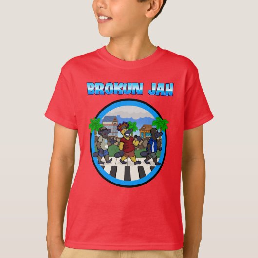 Brokun Jah over pianospel T-shirt (Voorkant)