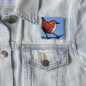 BROLEN, VOGELS, KLEURENPENCIL VIERKANTE BUTTON 5,1 CM (In situ)