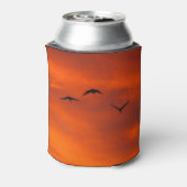 Brolgas vliegen bij zonsondergang koelbox blikjeskoeler (Blikje Achterkant)