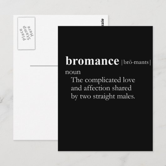 BROMANCE (definitie) Briefkaart (Voorkant / Achterkant)
