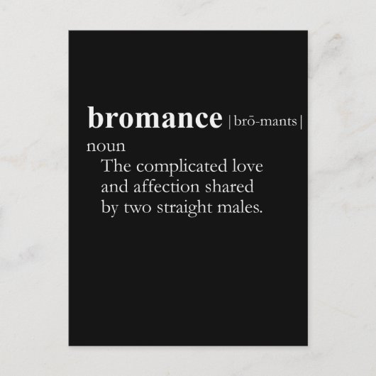BROMANCE (definitie) Briefkaart (Voorkant)
