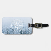 Brombalmonogram wintersparren bagagelabel (Voorkant horizontaal)