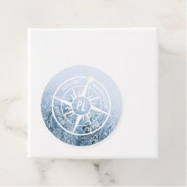 Brombalmonogram wintersparren bedankjes labels