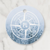 Brombalmonogram wintersparren bedankjes labels (Voorkant)