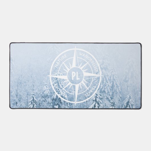 Brombalmonogram wintersparren bureaumat (Voorkant)