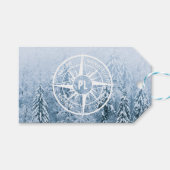 Brombalmonogram wintersparren cadeaulabel (Voorkant (Horizontaal))